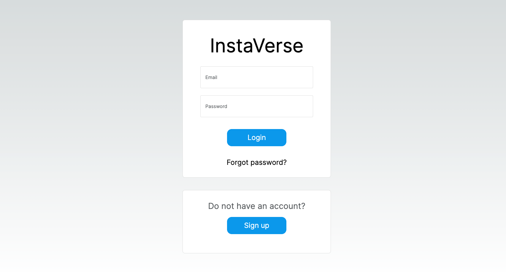 Login page screenshot